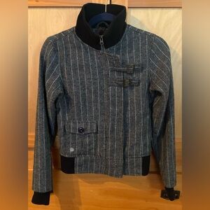 Element Herringbone Cropped Moto Jacket – Grey/Black – Women’s